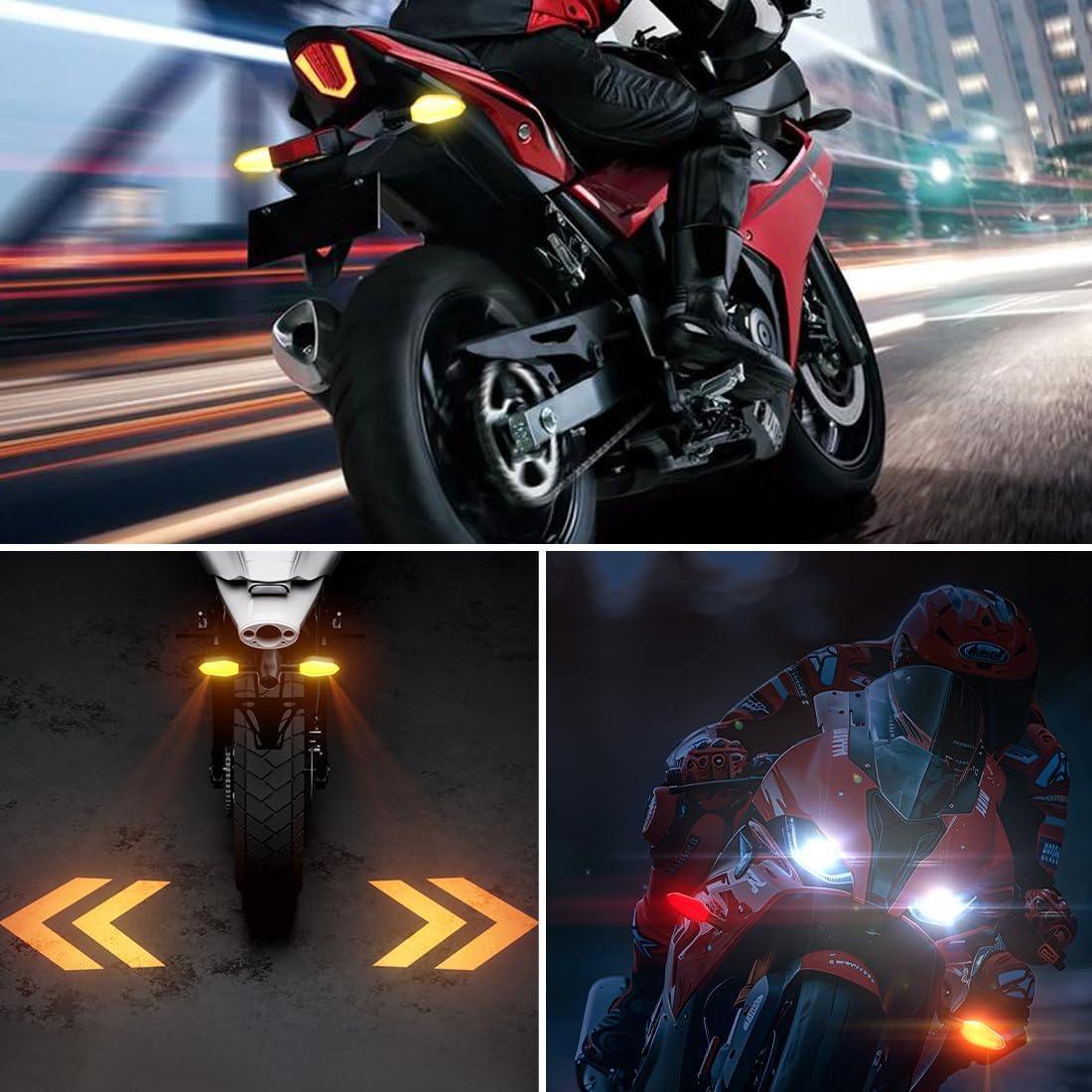 Direccionales con proyector LED para moto.