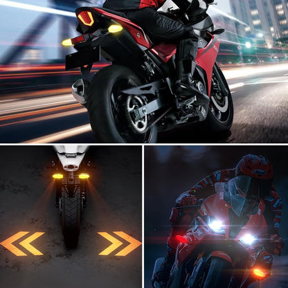 Direccionales con proyector LED para moto.